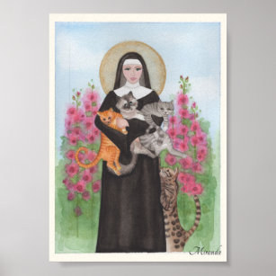 St. Gertrude Cat Lady Small Art Print Miranda Poster