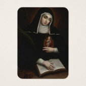 St. Gertrude, die Große Klägerin, Heilige Karte (Vorderseite)