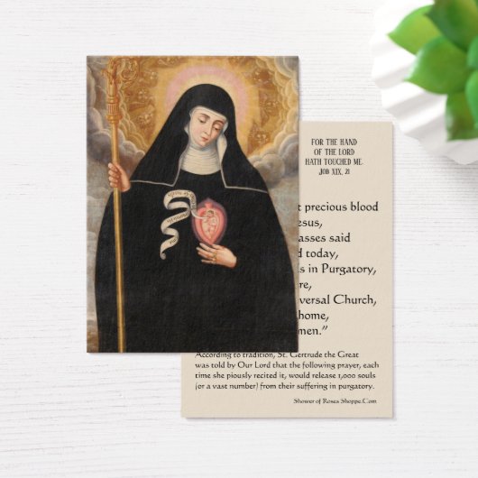 St. Gertrude, die Große Klägerin, Heilige Karte (Schreibtisch)