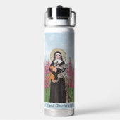 St Gertrude Patron of Cats Watercolor Trinkflasche (Hinten)