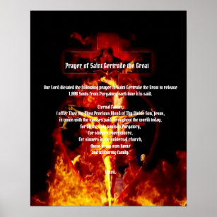 ST. GERTRUDE PRAYER CRUCIFIXION HOLY TRINITY POSTER