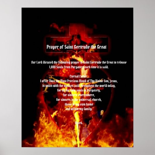 ST. GERTRUDE PRAYER CRUCIFIXION HOLY TRINITY POSTER (Vorne)