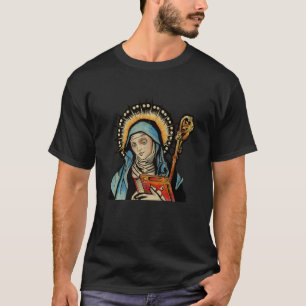 St Gertrude Schutzheilige der Katzen Große Nivelle T-Shirt