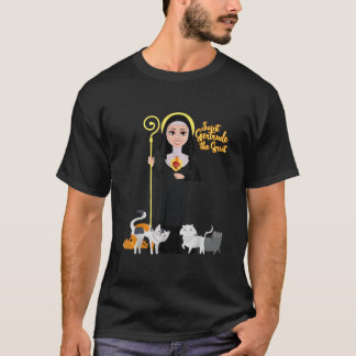 St Gertrude Schutzheilige der Katzen Liebhaber des T-Shirt