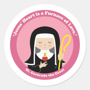 St. Gertrude the Great Runder Aufkleber
