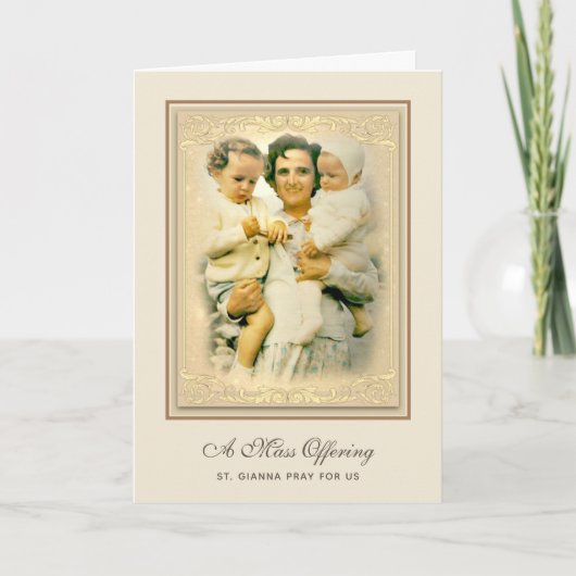 St. Gianna Beretta Molla Katholische Messe Angebot Karte (Vorderseite)