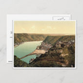 St. Goar, Rhein, Deutschland selten Fotochrom Postkarte (Vorne/Hinten)