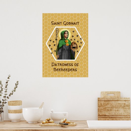 St. Gobnait von Ballyvourney (SAE 003) Poster (Küche)