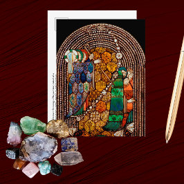 St. Gobnait zeichnet eine Pestlinie Postkarte