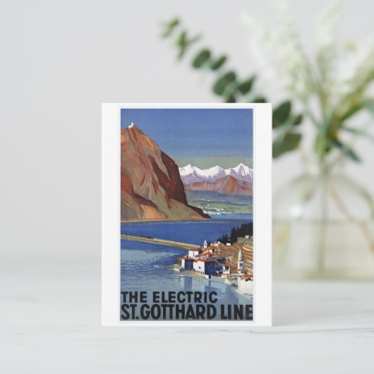 St.Gotthard Line Schweiz Vintage Postkarte (Stehend Vorderseite)