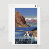 St.Gotthard Line Schweiz Vintage Postkarte (Vorne/Hinten)