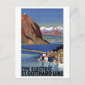 St.Gotthard Line Schweiz Vintage Postkarte (Vorderseite)