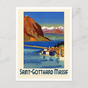 St. Gotthard Massiv, Retro Postkarte