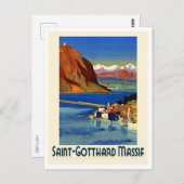 St. Gotthard Massiv, Retro Postkarte (Vorne/Hinten)