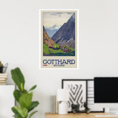 St. Gotthard Pass Gebirgspass Schweiz Poster (Heimbüro)