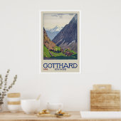 St. Gotthard Pass Gebirgspass Schweiz Poster (Küche)