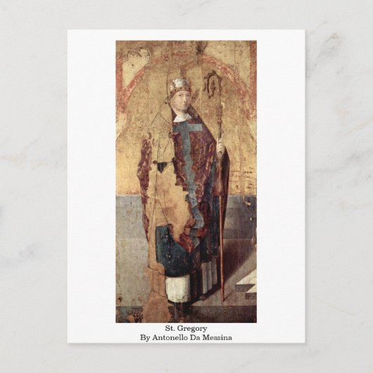 St. Gregory by Antonello Da Messina Postkarte (Vorderseite)