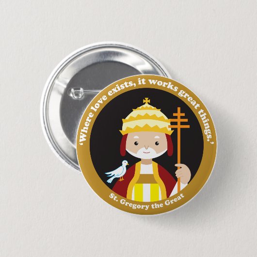 St. Gregory, der Große Button (Vorne & Hinten)