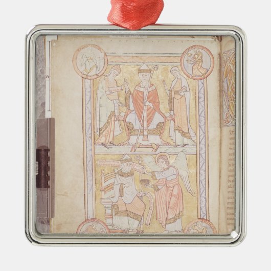 St Gregory die großen 2 Silbernes Ornament (Vorne)