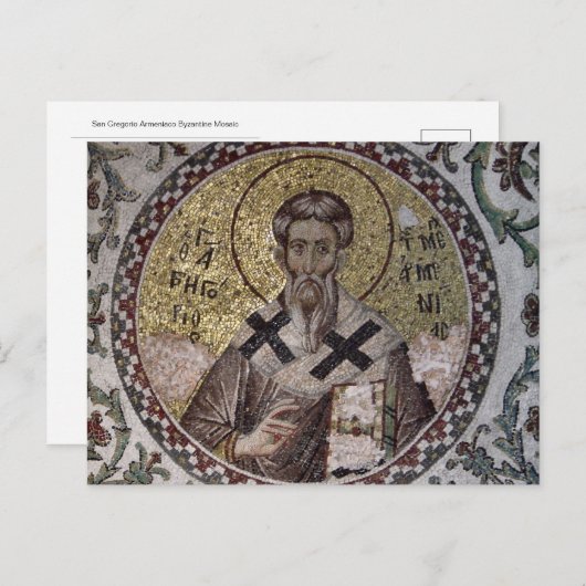 St. Gregory, Illuminator Byzantinisches Mosaiksymb Postkarte (Vorne/Hinten)