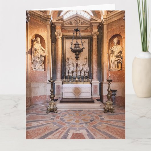 St. Gregory und St. Ambrose. Barockstatuen Dankeskarte (Vorderseite)