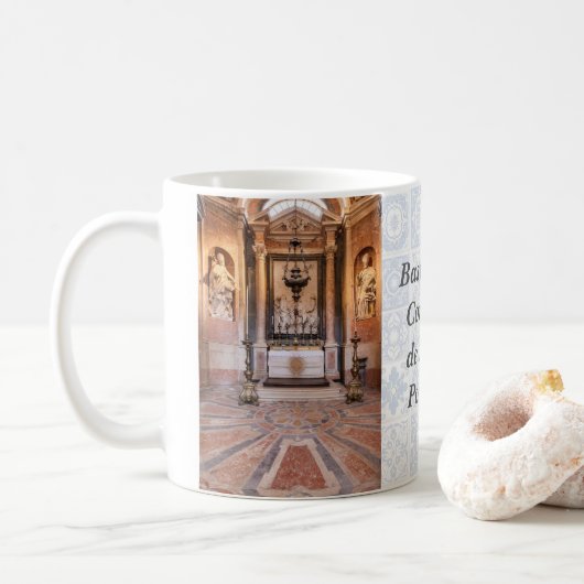 St. Gregory und St. Ambrose. Barockstatuen Kaffeetasse (Mit Donut)
