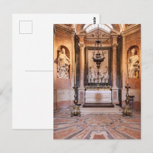 St. Gregory und St. Ambrose. Barockstatuen Postkarte (Vorne/Hinten)