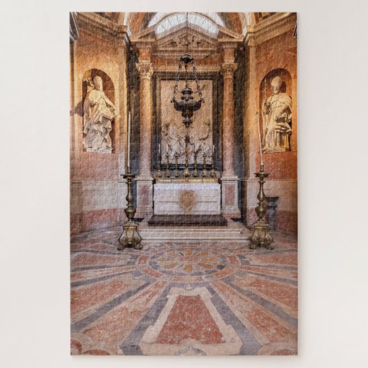 St. Gregory und St. Ambrose. Barockstatuen Puzzle (Vertikal)