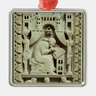 St- Gregoryschreiben mit Schreibern unten Ornament Aus Metall