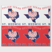 St. Hedwig Polnisch Texan Geschenkpapier (Flach)