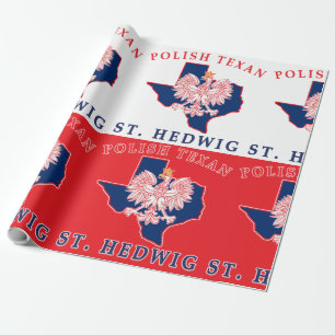 St. Hedwig Polnisch Texan Geschenkpapier