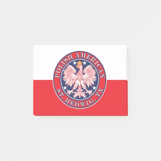 St. Hedwig Texas Polnischer Adler Post-it Klebezettel (Vorderseite)