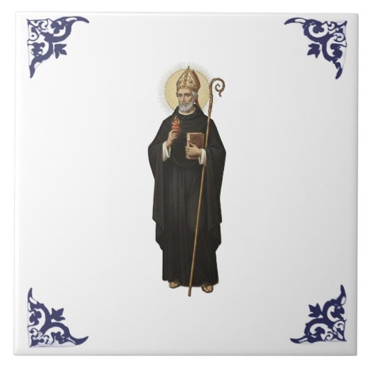 St. Heiliger Augustinus Religiös Christlich Fliese (Vorderseite)