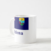 St. Helena Flagge mit Namen Kaffeetasse (Vorderseite Links)