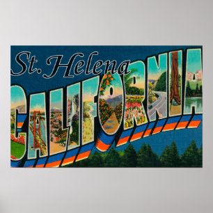 St. Helena, Kalifornien - Große Briefmarkenszenen Poster