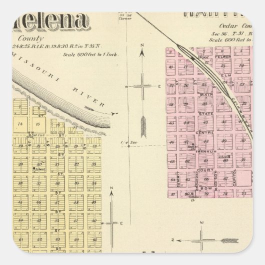 St. Helena, Nebraska Quadratischer Aufkleber (Vorderseite)