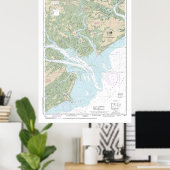 St Helena Sound Nautical Chart 11517 Poster (Heimbüro)