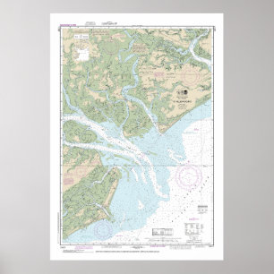 St Helena Sound Nautical Chart 11517 Poster