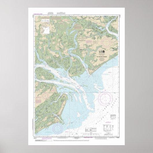 St Helena Sound Nautical Chart 11517 Poster (Vorne)