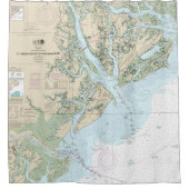 St Helena Sound to Savannah River Seekarte Duschvorhang (Vorderseite)