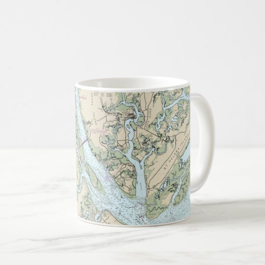 St Helena Sound to Savannah River Seekarte Kaffeetasse (VorderseiteRechts)