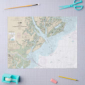 St Helena Sound to Savannah River Seekarte Seidenpapier (Basteln)