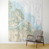 St Helena Sound to Savannah River Seekarte Wandteppich (Beispiel)