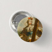 St. Helena von Konstantinopel mit Kreuz Button (Vorne & Hinten)