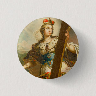 St. Helena von Konstantinopel mit Kreuz Button