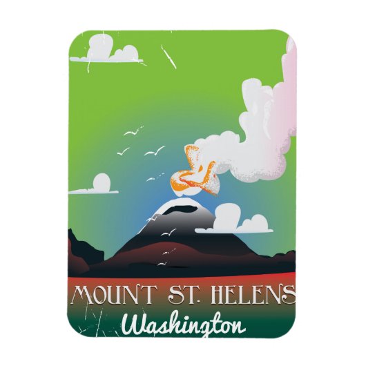 St. Helens Vintage Reiseplakat. Magnet (Vertikal)