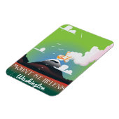 St. Helens Vintage Reiseplakat. Magnet (Linke Seite)