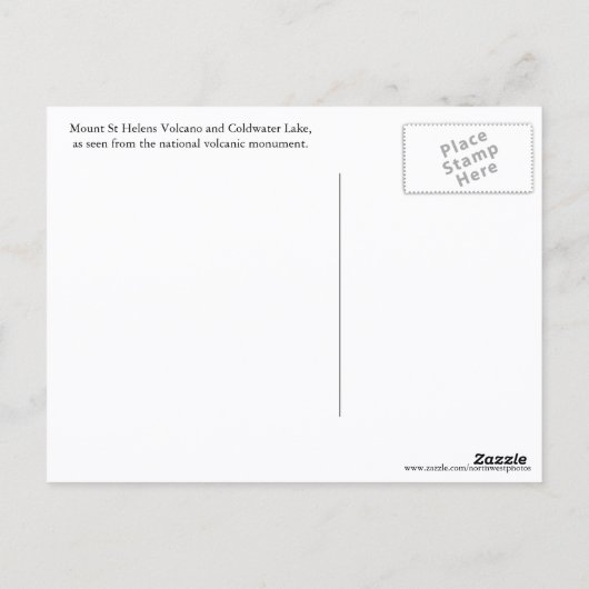 St Helens Vulkan und Coldwater Lake Travel Postkarte (Rückseite)