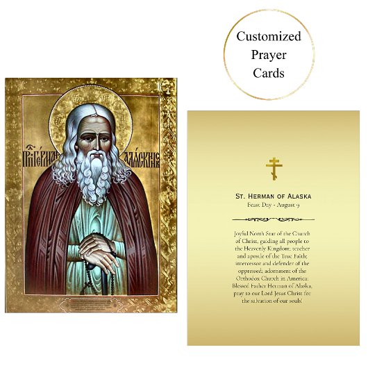 St. Herman of Alaska Gebet Card Platzkarte