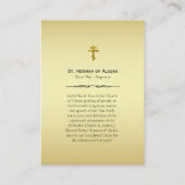 St. Herman of Alaska Gebet Card Platzkarte (Rückseite)